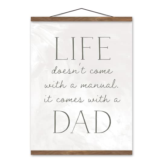 Life Comes with a Dad Teak Hanging Canvas